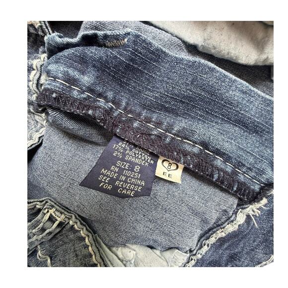 VTG Distressed ANGELS JEANS Boot Cut 5 Pocket Women's Size 8 Blue Denim 29x31.5 - Picture 5 of 8